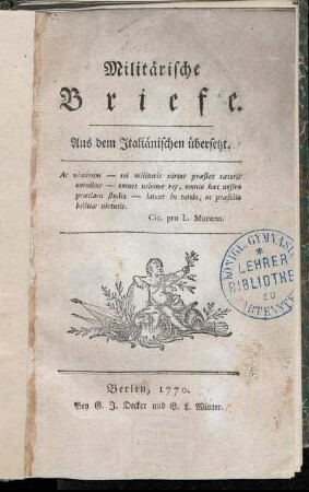 Militärische Briefe : Aus dem Italiänischen übersetzt