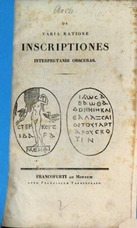De varia ratione inscriptiones interpretandi obscur.