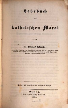 Lehrbuch der katholischen Moral