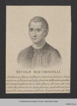 Folge von Bildnissen : Männerbildnisse, Gelehrte, Schriftsteller und Geistliche : Bildnis des Niccolò Machiavelli