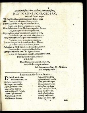Encomium Medicinae Sacrum