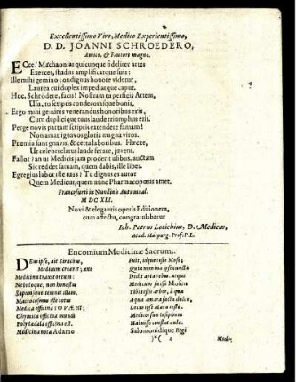 Encomium Medicinae Sacrum