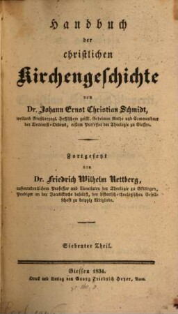 Handbuch der christlichen Kirchengeschichte, 7