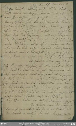 Eigenh. Brief von Dorothea von Schlegel an August Wilhelm von Schlegel, Frankfurt am Main, 18.12.1816