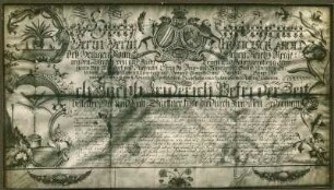 Gesellenbrief des Gärtners Lorenz Dachnahl, 1774