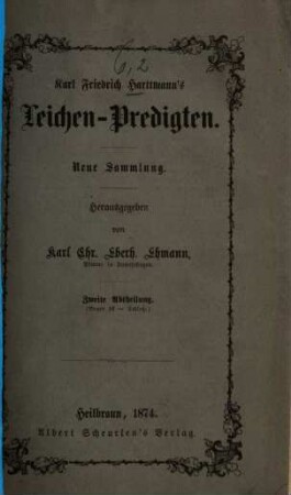 Karl Friedrich Harttmanns Casual- und Passionspredigten, 6,2