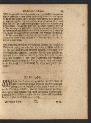 ... einiges auß seinem geschriebenen diario ...