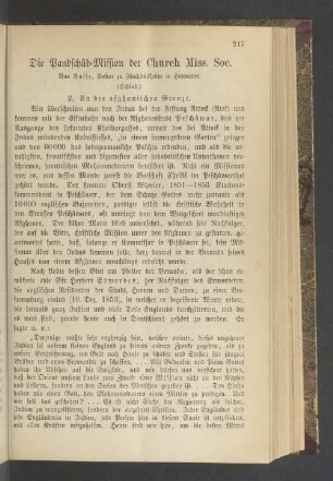 Die Bandschâb-Mission der Church Miss. Soc.