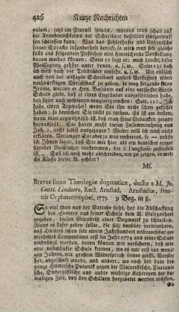 Breves lineae theologiae dogmaticae.