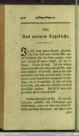 XXI. Aus meinem Tagebuche