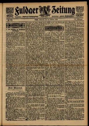 Erste Ausgabe vom Mittwoch, den 14. Oktober 1903.