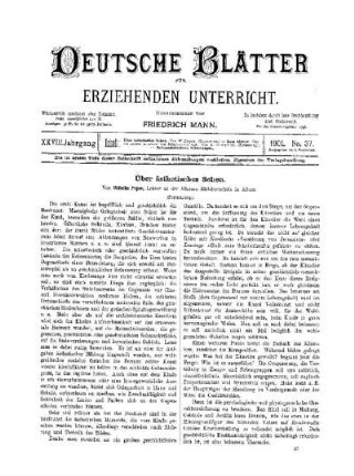 Über ästhetisches Sehen : (Fortsetzung)
