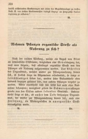 Nehmen Pflanzen organische Stoffe als Nahrung zu sich?