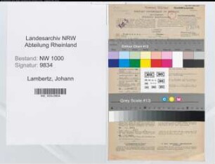 Entnazifizierung Johann Lambertz, geb. 02.05.1897 (Kraftfahrer)