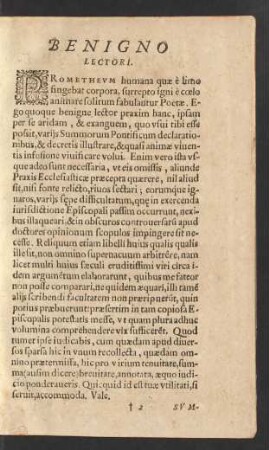 Benigno Lectori.