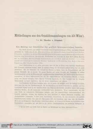 Mittheilungen aus den Gemäldesammlungen von Alt-Wien