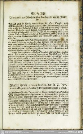 Weitere Gegen Remonstration der A. C. Verwandten Deputirten, an das Hildeshaimische Thumb-Capitul