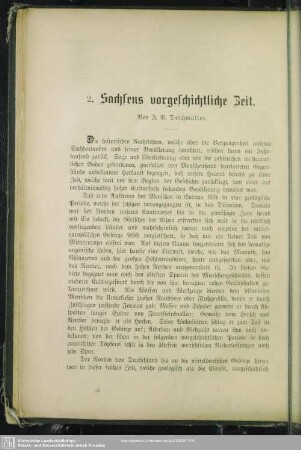 2. Sachsens vorgeschichtliche Zeit
