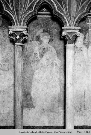 Gewölbedekoration : Ausmalung der Galerien : Wimpergarkaden und östliche Apostelgruppe