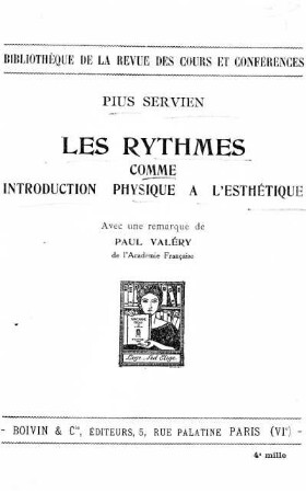 Les rythmes comme introduction physique à l'esthétique