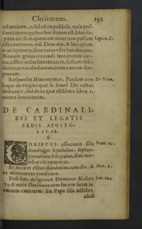 De cardinalibus et legatis sedis apostolicae.