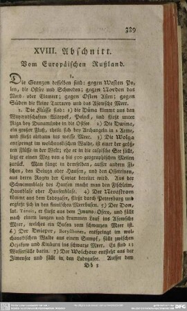 XVIII. Abschnitt. Vom Europäischen Rußland