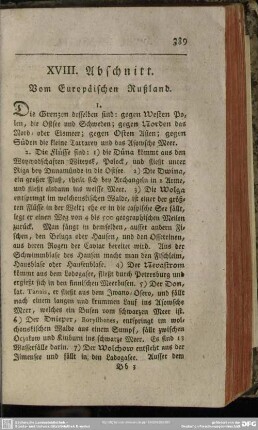 XVIII. Abschnitt. Vom Europäischen Rußland