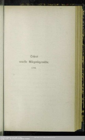 Oesers neueste Allegoriegemälde. 1782