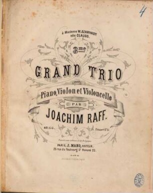 3me grand trio pour piano, violon et violoncelle : op. 155