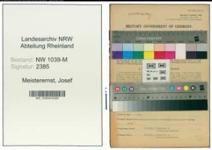 Entnazifizierung Josef Meisterernst , geb. 10.05.1915 (Angestellter)