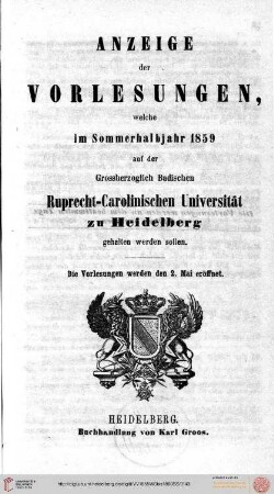 Sommersemester 1859