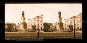 Piazza San Carlo, heute Piazza Yenne, mit Denkmal vom Vizekönig Carlo Felice in Cagliari, Sardinien