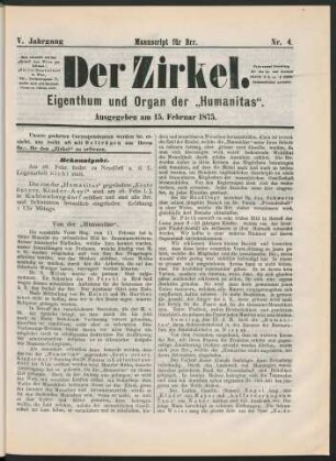 Nr. 4. Ausgegeben am 15. Februar 1875.
