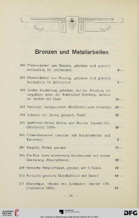 Bronzen und Metallarbeiten (Nr. 200-227)
