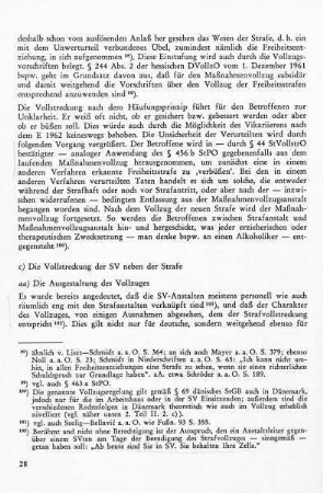 c) Die Vollstreckung des SV neben der Strafe