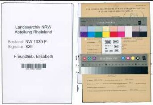 Entnazifizierung Elisabeth Freundlieb , geb. 22.10.1902 ()