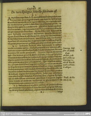 Caput IV [III]. De vero Epilepsiae subiecto solicitum est