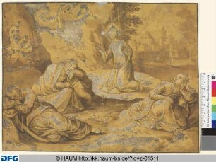 Christus am Ölberg mit den drei schlafenden Jüngern