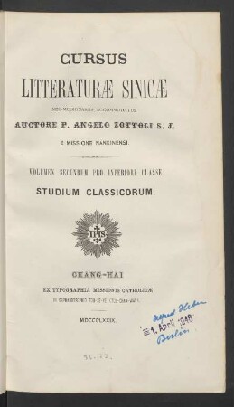 Vol. 2: Pro inferiore classe: Studium classicorum