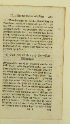 5) Von magnetischen und electrischen Wirkungen