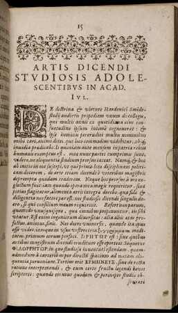 Artis Dicendi Studiosis Adolescentibus in Acad. Iul.