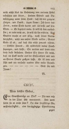 CXCIV. Mein liebster Gellert