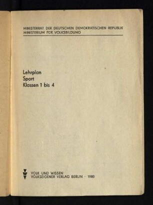 1980: Klassen 1 bis 4