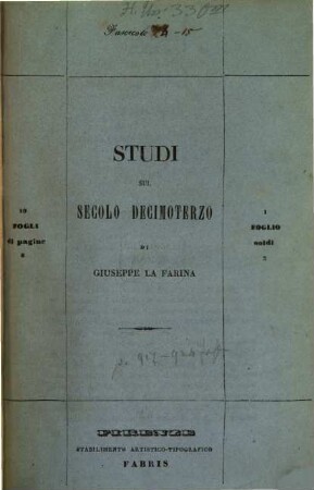 Studi sul Secolo Decimo Terzo, II