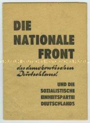 Beschluss des Parteivorstandes der SED über Wege und Mittel der Wiederherstellung der Einheit Deutschlands und die Organisierung der Nationalen Front