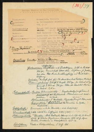 Theater am Kurfürstendamm, Berlin: Schriftstück zum Fragebogen für das Handbuch »Das Deutsche Theater«