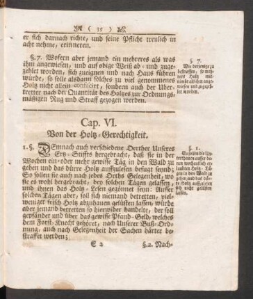 Cap. VI. Von der Holtz-Gerechtigkeit.