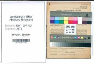 Entnazifizierung Johann Hinzen , geb. 06.12.1908 (Gastwirt)