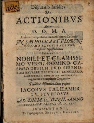 Disputatio Iuridica De Actionibus