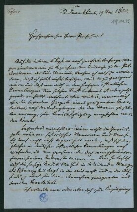 Brief vom 19. Nov. 1855